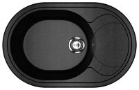 Кухонная мойка Ulgran U-610 U-610-308 78x50 из искусственного камня, черный
