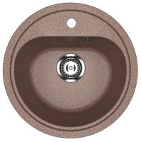 Кухонная мойка Ulgran U-700 U-700-307 44x44 из искусственного камня, коричневый