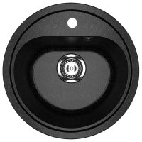 Кухонная мойка Ulgran U-700 U-700-308 44x44 из искусственного камня, черный