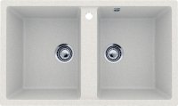 Кухонная мойка Ulgran U-708 U-708-310 86x51 из искусственного камня, серый