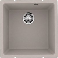 Кухонная мойка Ulgran Underground 400 Under 400-10 45x45 из кварцевого композита, бежевый