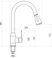 Смеситель для кухни Savol S-002805A с выдвижным изливом, хром