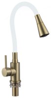 Смеситель для кухни Savol S-3002CM-02 с гибким изливом, матовое золото