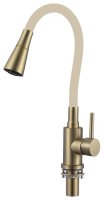 Смеситель для кухни Savol S-3002CM-12 с гибким изливом, матовое золото