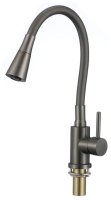 Смеситель для кухни Savol S-3002QM-06 с гибким изливом, графит