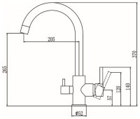 Смеситель для кухни Savol S-L1802C с подключением фильтра, бронза
