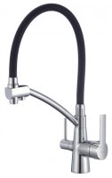 Смеситель для кухни Savol S-L1805-01 с подключением фильтра и гибким изливом, хром