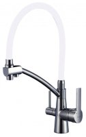 Смеситель для кухни Savol S-L1805L-02 с подключением фильтра и гибким изливом, сатин