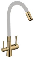 Смеситель для кухни Savol S-L1806C-04 с подключением фильтра и гибким изливом, бронза