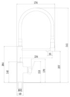 Смеситель для кухни Savol S-L1808Q-01 с подключением фильтра и гибким изливом, графит