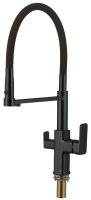 Смеситель для кухни Savol S-L1809H-01 с подключением фильтра и гибким изливом, черный