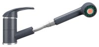 Смеситель для кухни Ulgran U-002 U-002-343 с выдвижным изливом, антрацит