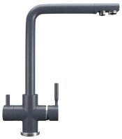 Смеситель для кухни Ulgran U-016 U-016-343 с подключением фильтра, антрацит