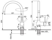 Смеситель для кухни Ulgran U-021 U-021-310, серый