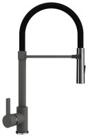 Смеситель для кухни Ulgran Quartz UQ-024-09 с гибким изливом, серый