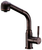 Смеситель для кухни WasserKRAFT A8247 с выдвижным изливом, темная бронза