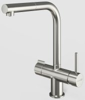 Смеситель для кухни WasserKRAFT A8927 с подключением фильтра и выдвижным изливом, никель