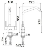 Смеситель для кухни Webert Ibiza IB920802015 с подключением фильтра, хром