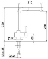 Смеситель для кухни Webert Lisbona LS940302560 с выдвижным изливом, черный