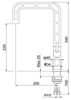Смеситель для кухни Webert One-a ON921202441, черный/сталь
