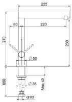 Смеситель для кухни Webert Spirit SO920302724, черный/антрацит