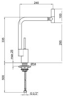 Смеситель для кухни Webert Kitchen 360° TS920302784, красный