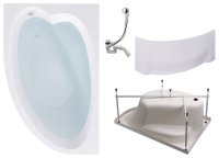 Акриловая ванна Timo Iva IVA1595L-KTIVA15-SPV1505-FPIVA15L 150x95, белая