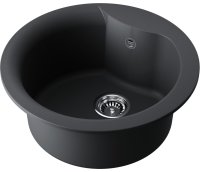 Кухонная мойка OMOIKIRI Yasugata 48R-BL 4993130 48.5x48.5 из искусственного гранита, черный