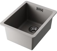 Кухонная мойка OMOIKIRI Kata 34-U-GR 4993383 34x42 из искусственного гранита, leningrad grey