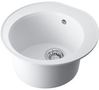 Кухонная мойка OMOIKIRI Miya 50R WH 4993506 50.5x49 из искусственного гранита, белый