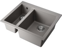 Кухонная мойка OMOIKIRI Bosen 59-2-GR 4993558 59x50 из искусственного гранита, leningrad grey