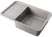 Кухонная мойка OMOIKIRI Tasogare-78-GR 4993748 78x51 из искусственного гранита, leningrad grey