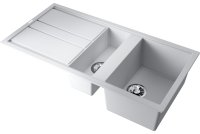 Кухонная мойка OMOIKIRI Kitagawa 100-2-WH 4993803 100x51 из искусственного камня, белый