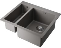 Кухонная мойка OMOIKIRI Bosen 59-2A-GR 4993822 59x50 из искусственного камня, leningrad grey