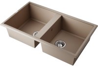 Кухонная мойка OMOIKIRI Tedori 86-2-SA 4993926 86x51 из искусственного гранита, бежевый