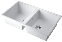 Кухонная мойка OMOIKIRI Tedori 86-2-WH 4993927 86x51 из искусственного гранита, белый