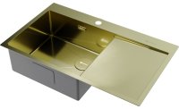 Кухонная мойка OMOIKIRI Akisame 86-LG-L Side 4997045 86x51 стальная, светлое золото