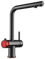 Смеситель для кухни OMOIKIRI Hotaru R 4994026 с подключением фильтра, вороненая сталь/красный