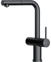 Смеситель для кухни OMOIKIRI Karatsu-S GM 4994613 с выдвижным шлангом и подключением фильтра, вороненая сталь