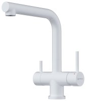 Смеситель для кухни OMOIKIRI Takamatsu-S WH 4994357 с выдвижным шлангом и подключением фильтра, белый