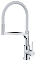 Смеситель для кухни OMOIKIRI Sinto 2 Plus C-WH 4994378 с гибким изливом и подключением фильтра, хром/белый