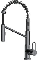 Смеситель для кухни OMOIKIRI Mikawa 2 Plus-SB GM 4994454 с выдвижным шлангом и подключением фильтра, вороненая сталь