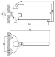 Смеситель для ванны Fmark FALSE FM2203, хром
