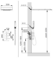 Душевая система ALTROBAGNO Каската ALTROBAGNOCascata040101Cr встраиваемая, хром