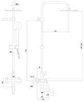 Душевая система Fmark FALSE FS8246H, черный