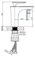 Смеситель для раковины ALTROBAGNO Aperto ALTROBAGNOAperto0109BiCr, белый/хром