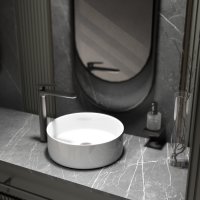 Смеситель для раковины KNOTLOR FALSE KN-84/GM, вороненая сталь