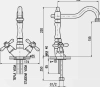 Смеситель для раковины Rav Slezak Morava Eco MK320.5/8SM, бронза