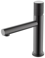 Смеситель для раковины Vincea Groove VBF-4G1GM, вороненая сталь