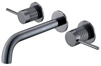 Смеситель для раковины Vincea Groove VBFW-4G1GM, вороненая сталь